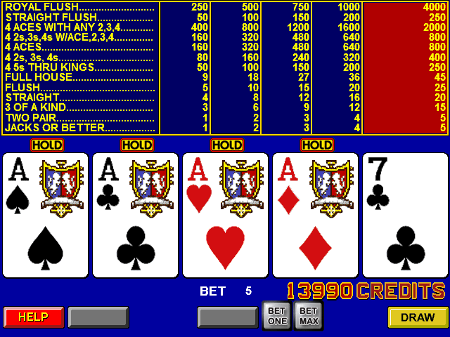 100 free video poker games