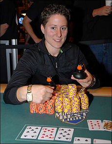 Vanessa Selbst, shown here winning a WSOP bracelet