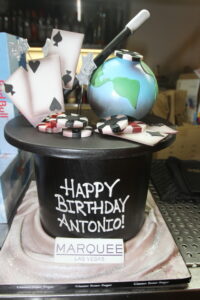 Antonio's poker-themed birthday cake