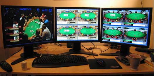 Online poker grinding station