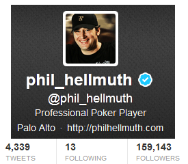 Phil Hellmuth's Twitter account