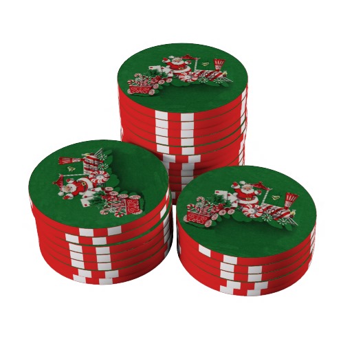 santa poker chips