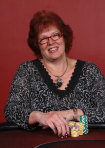 Linda Johnson, with her WSOP bracelet