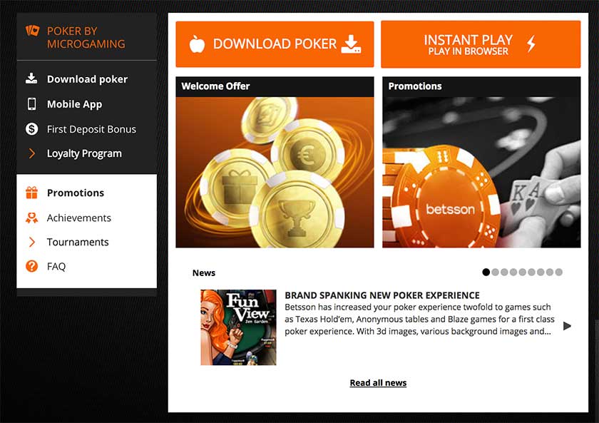 Betsson Poker app