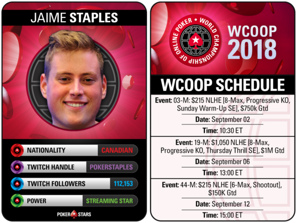 Jaime Staples 2018 WCOOP schedule