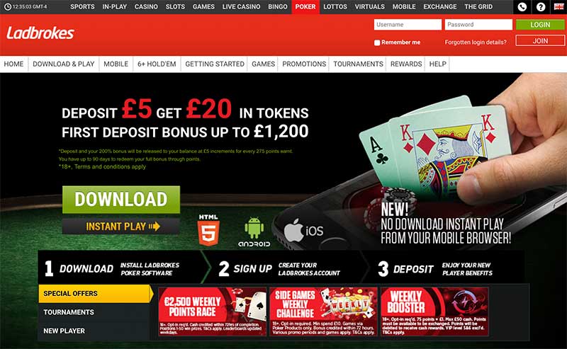 Ladbrokes poker screenshot