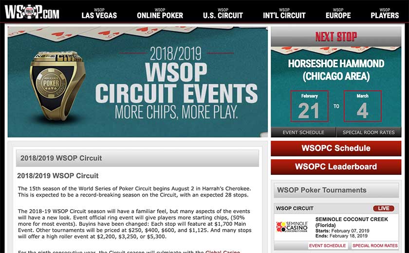 wsop poker tournaments