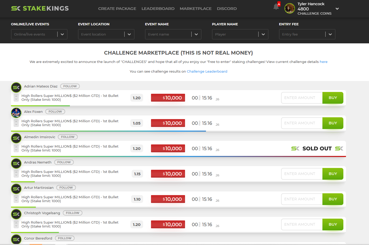 StakeKings Challenge Marketplace