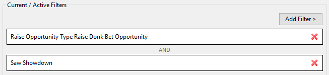 Facing donk bet with showdown filter