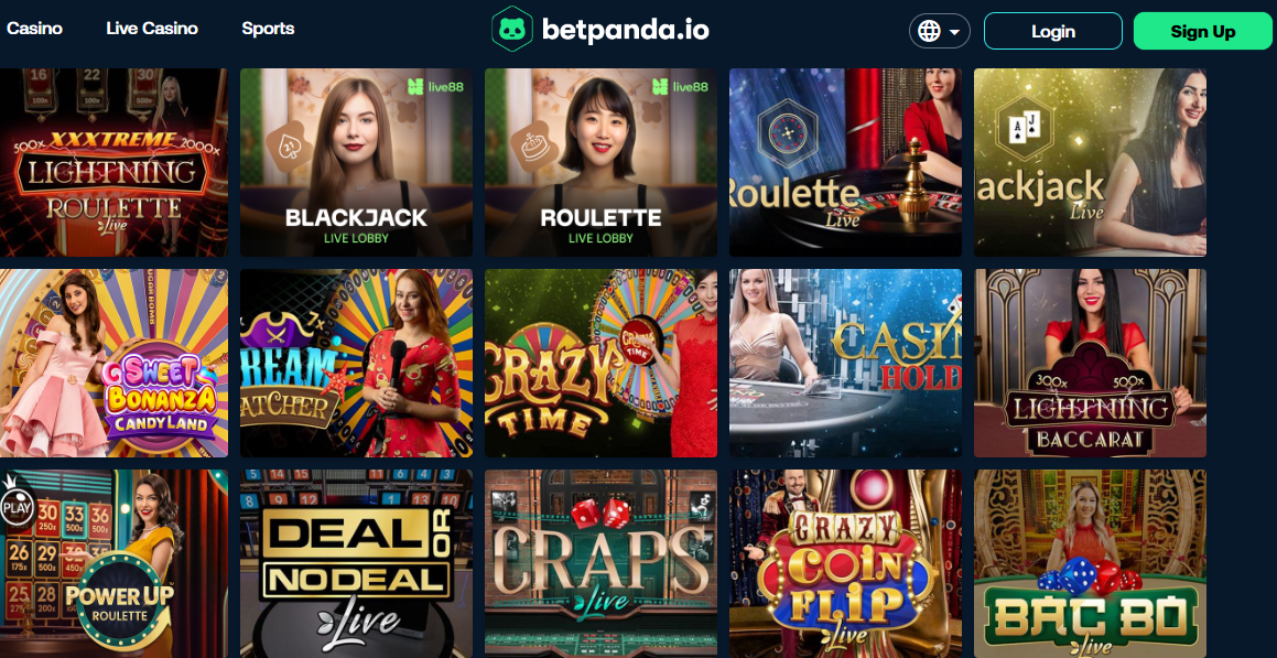 Betpanda crypto live dealer games