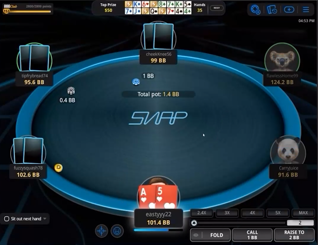 888poker PC Tables Snap Poker (fast-fold)