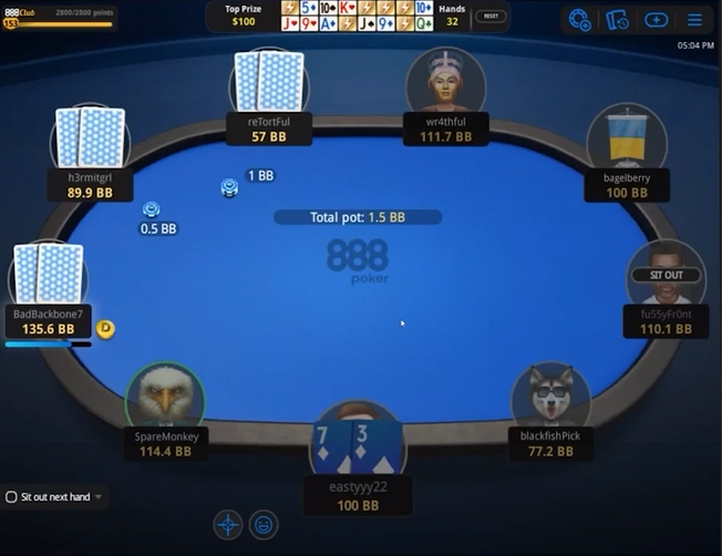 888poker PC Tables larger tables