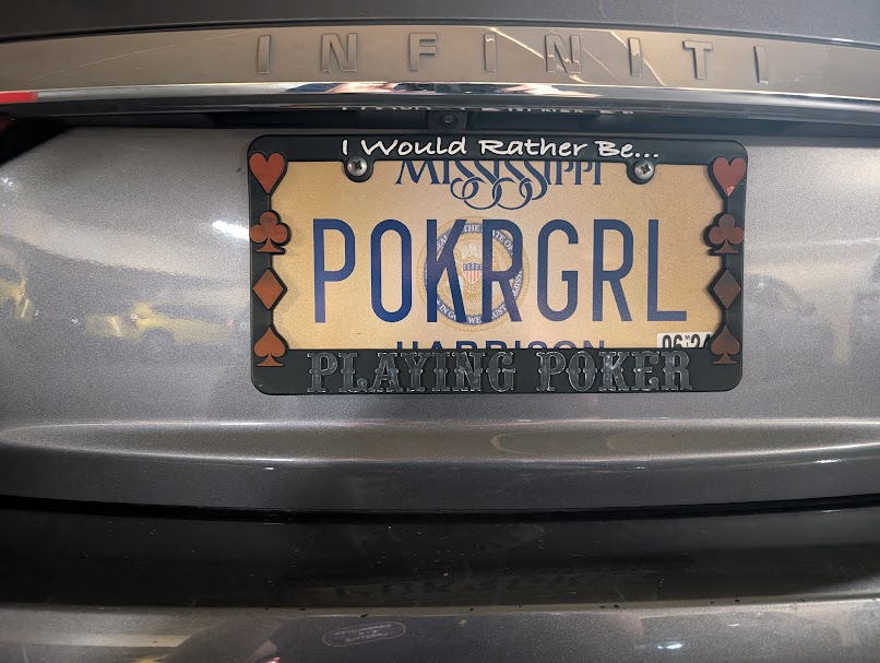 Ladies Poker Week poker girl license plate