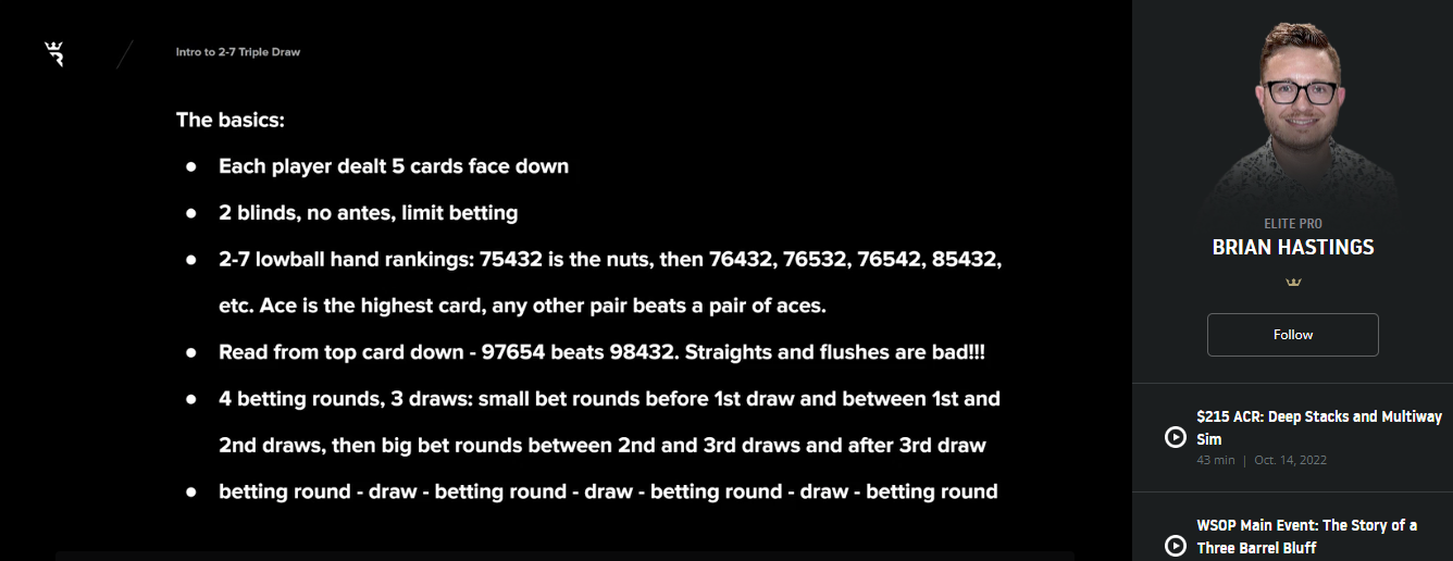 2-7 Triple Draw