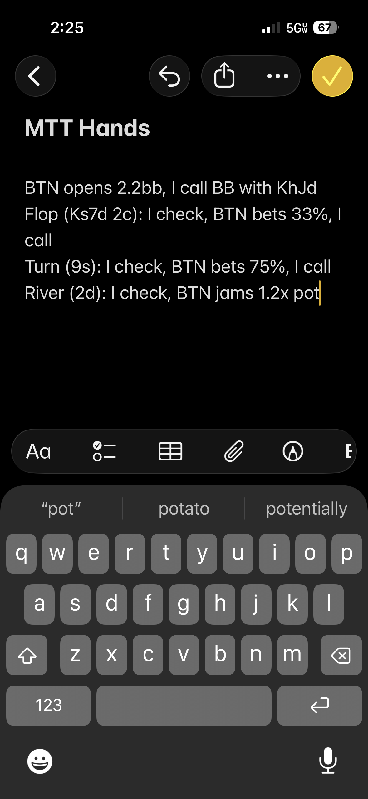 poker note example