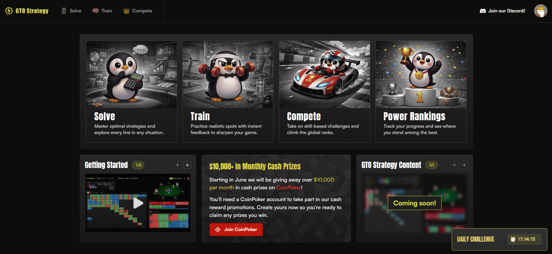 GTO Strategy dashboard