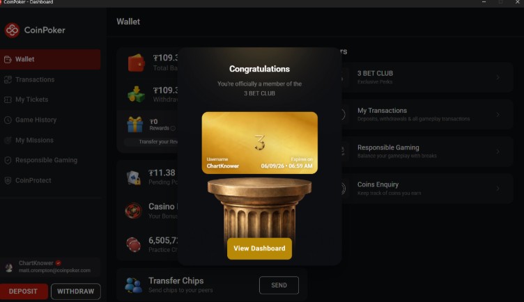Coinpoker 3bet club membership