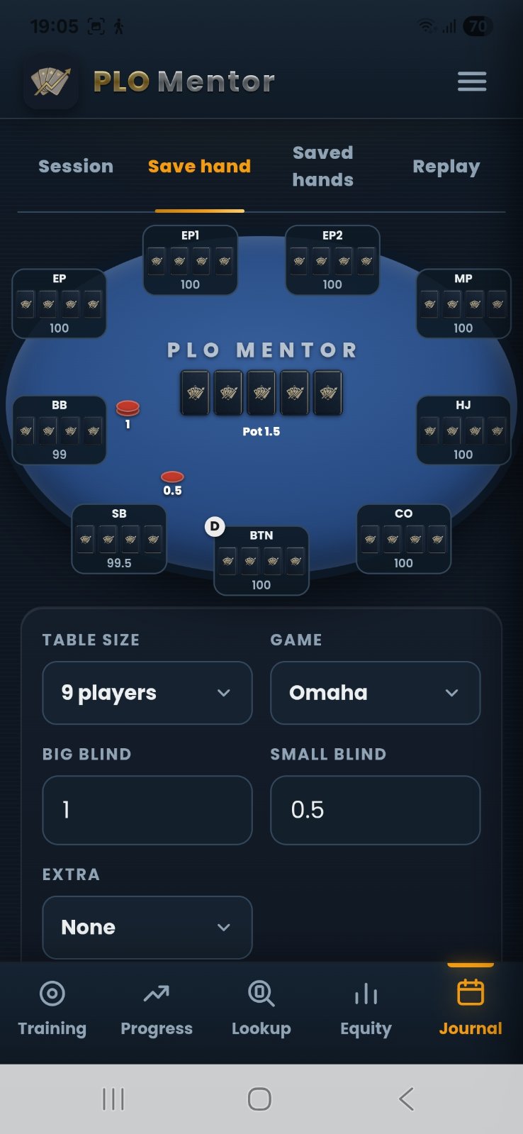 PLO Mentor Save Hand