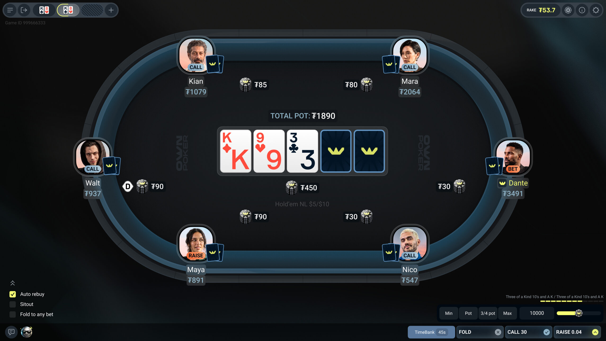 OwnPoker table