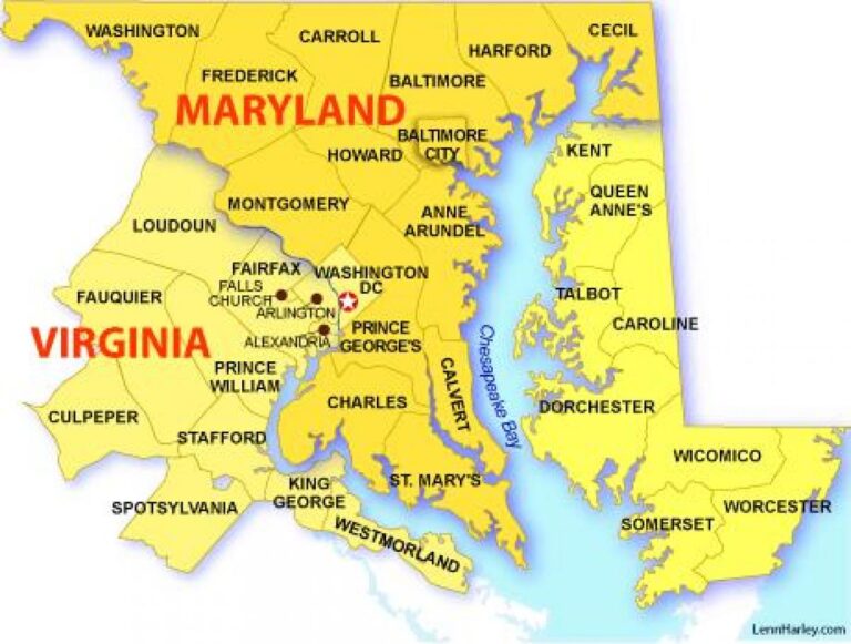 DC Maryland Virginia map